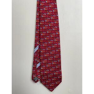 Ermenegildo Zegna red printed heart rose silk tie Mens OS